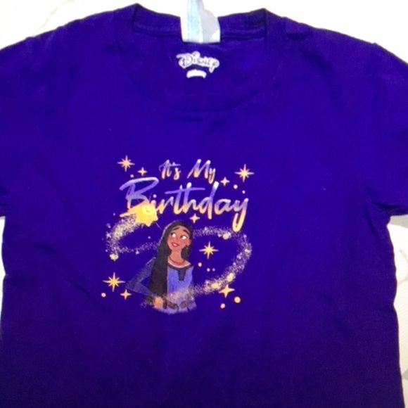 Disney Kids Purple Birthday T-Shirt - Picture 1 of 1